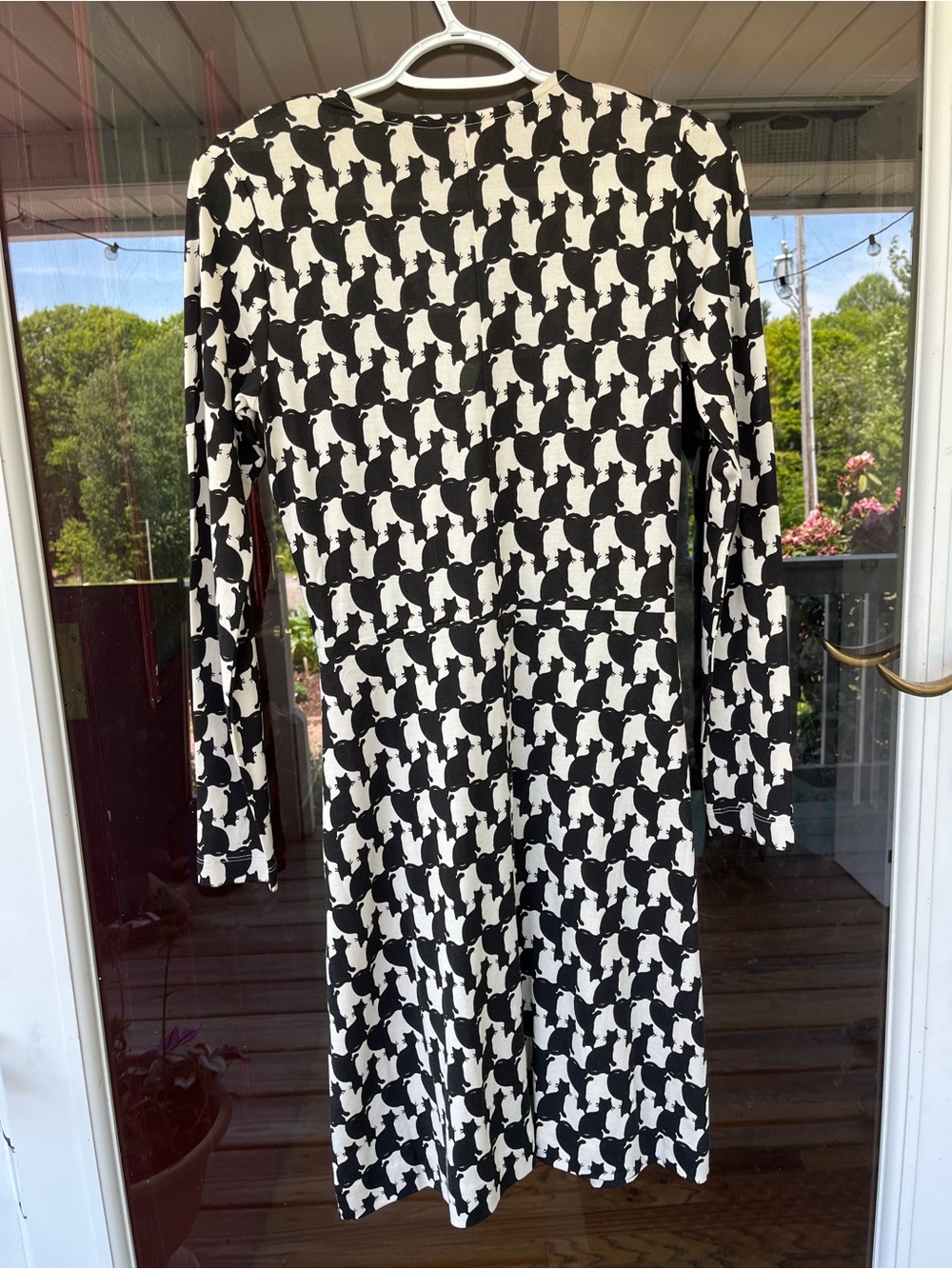 Rare NWOT Lilly Pulitzer Fancy feet Wrap Dress Black White Cat Long Sleeve S b1 - Picture 4 of 6